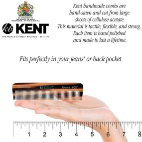 img 2 attached to 🔲 Handmade Fine Tooth Pocket Comb for Men - Kent A FOT Hair Comb Straightener for Everyday Grooming, Styling Hair, Mustache, and Beard. Use Dry or with Balms. Saw Cut and Hand Polished, Made in England