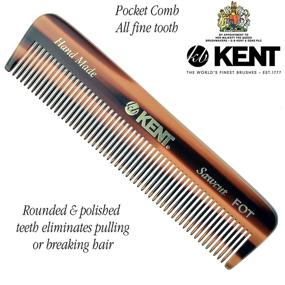 img 3 attached to 🔲 Handmade Fine Tooth Pocket Comb for Men - Kent A FOT Hair Comb Straightener for Everyday Grooming, Styling Hair, Mustache, and Beard. Use Dry or with Balms. Saw Cut and Hand Polished, Made in England