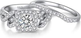 img 2 attached to MABELLA Infinity Sterling Zirconia Engagement