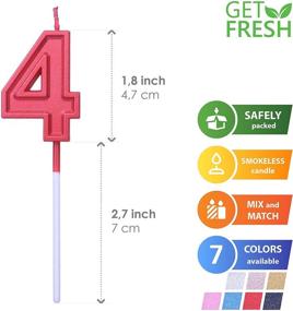 img 1 attached to Get Fresh Number 4 Birthday Candle – Red Number Four Candle On Stick – Elegant Red Number Candles For Birthday Anniversary Wedding – Perfect Baby’S 4Th Birthday Candle Cake Topper – Red 4 Candle
