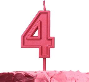img 2 attached to Get Fresh Number 4 Birthday Candle – Red Number Four Candle On Stick – Elegant Red Number Candles For Birthday Anniversary Wedding – Perfect Baby’S 4Th Birthday Candle Cake Topper – Red 4 Candle