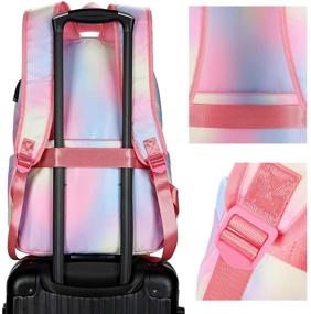 img 2 attached to Laptop Backpack Women 15 Inch Rainbow Bookbag College School Bag Travel Rucksack With USB Port Water Resistant Casual Daypack (Rainbow-0028)