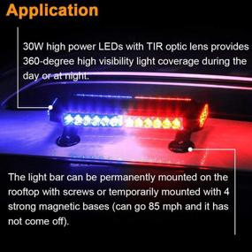 img 3 attached to 🔴 Versatile AT-HAIHAN Waterproof 30W Magnetic Blue Red LED Emergency Strobe Flashing Light Bar for Police Cars & Law Enforcement Vehicles - Enhancing Rooftop Safety & Warning