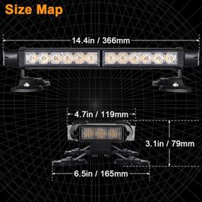 img 2 attached to 🔴 Versatile AT-HAIHAN Waterproof 30W Magnetic Blue Red LED Emergency Strobe Flashing Light Bar for Police Cars & Law Enforcement Vehicles - Enhancing Rooftop Safety & Warning