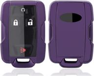 horande 360 degree protection soft tpu key fob cover case fit for 2015-2018 chevy silverado 1500 tahoe colorado suburban 2019-2021 gmc sierra canyon slt smart key (purple) logo