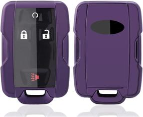 img 4 attached to Horande 360 Degree Protection Soft TPU Key Fob Cover Case Fit For 2015-2018 Chevy Silverado 1500 Tahoe Colorado Suburban 2019-2021 GMC Sierra Canyon SLT Smart Key (Purple)