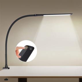 img 4 attached to 💡 YOUKOYI LED Desk Lamp with Clamp - Flexible Gooseneck Architect Table Lamp, Stepless Dimming & Stepless Color Temperatures, Touch Control, Eye-Care 10W Desk Light for Home Office Reading Work in Black