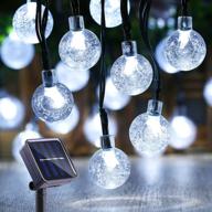 🌞 lyhope solar outdoor string lights: 35.6ft 60 led crystal ball waterproof globe lights for garden, patio, yard - cool white logo