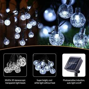 img 3 attached to 🌞 Lyhope Solar Outdoor String Lights: 35.6ft 60 LED Crystal Ball Waterproof Globe Lights for Garden, Patio, Yard - Cool White