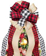 🎄 svnntaa large christmas tree topper buffalo plaid decorative bow - handmade farmhouse gift bow for holiday home décor: door, banister & christmas bows logo