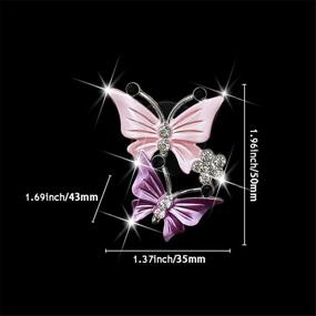 img 1 attached to 🦋✨ Dual Butterfly Diamond Rhinestone Car Air Fresheners: Stylish & Sparkly Vent Clips for Women
