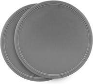 g & s metal products company ovenstuff nonstick 12” pizza pan, 2-piece set, gray - perfect for crispy homemade pizzas! logo