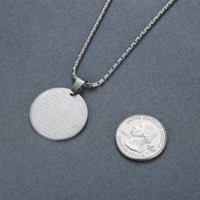img 2 attached to Unisex Lord's Prayer and Cross Medallion Pendant Necklace with 21" Stainless Steel Chain by Aoiy