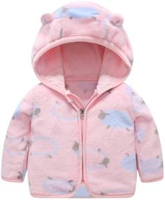 img 1 attached to 🧥 Voopptaw Little Kids Bear Ears Hooded Zipper Coral Fleece Jacket: Warm & Adorable Outerwear for Children