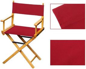 img 1 attached to 🪑 Red Casual Directors Chair Cover Kit - 2 Sets, Medium Size Replacement Cotton Canvas Seat and Back Stool Cover for Home Director Chair