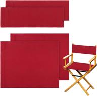 🪑 red casual directors chair cover kit - 2 sets, medium size replacement cotton canvas seat and back stool cover for home director chair логотип