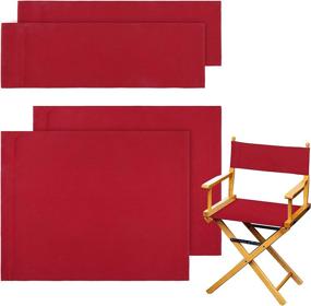 img 4 attached to 🪑 Red Casual Directors Chair Cover Kit - 2 Sets, Medium Size Replacement Cotton Canvas Seat and Back Stool Cover for Home Director Chair