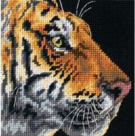 diy tiger profile needlepoint kit - 5'' w x 5'' h dimensions needlepoint kit logo