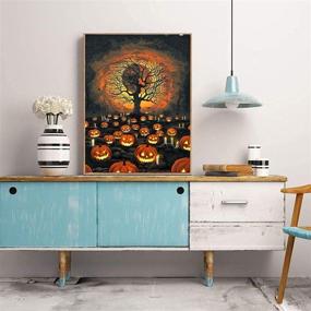 img 3 attached to 5D Adult Diamond Painting DIY Kit | Halloween Gift & Wall Decoration | 12x16 inches (Orange)