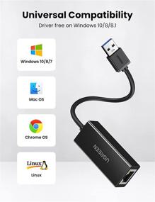 img 1 attached to 🔌 UGREEN USB Ethernet Adapter USB 3.0 to Gigabit Ethernet LAN Network Adapter Compatible for Nintendo Switch MacBook Surface Pro Laptop PC - Black