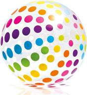 🏖️ intex jumbo inflatable 42-inch crystal clear beach ball with translucent dots - 1 pack - boost your beach fun! logo