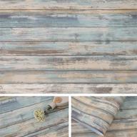 🪵 arthome blue rustic wood peel and stick wallpaper 17''x120'' - self-adhesive removable wood vinyl decorative film for furniture - vintage wall covering with easy-to-clean wooden grain texture logo