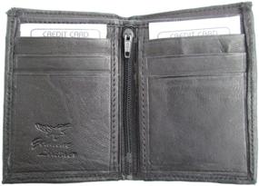 img 2 attached to Легкий двухслойный бумажник из гладкой черной кожи