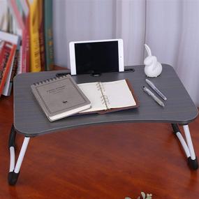 img 3 attached to 📚 CNNINGYI Black Folding Laptop Desk: Portable Foldable Table for Bed, Couch, and Floor - Ideal for Work and Leisure