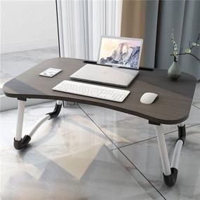 img 2 attached to 📚 CNNINGYI Black Folding Laptop Desk: Portable Foldable Table for Bed, Couch, and Floor - Ideal for Work and Leisure