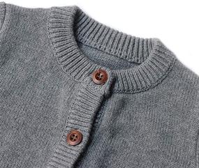 img 3 attached to Toddler Knit Cardigan Sweaters: GLEAMING GRAIN | 100% Cotton | Solid Color | Baby Boys Girls | Sizes 18M-6T