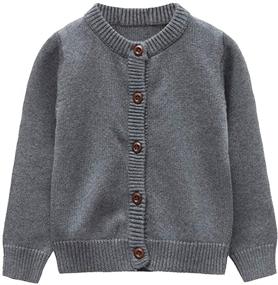 img 4 attached to Toddler Knit Cardigan Sweaters: GLEAMING GRAIN | 100% Cotton | Solid Color | Baby Boys Girls | Sizes 18M-6T