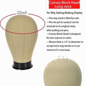 img 2 attached to 🎭 Cork Canvas Block Head Mannequin for Wig Making and Display - Perfect for Wig Styling, Salon Showcase, and Wig Stand (22 inch)