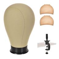 🎭 cork canvas block head mannequin for wig making and display - perfect for wig styling, salon showcase, and wig stand (22 inch) logo