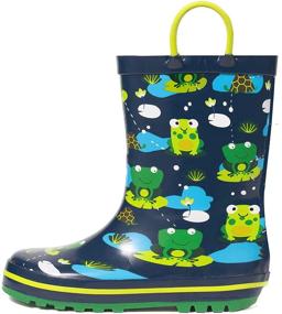 img 4 attached to 🌧️ Outee Cute Printed Waterproof Rubber Rain Boots for Toddlers and Kids