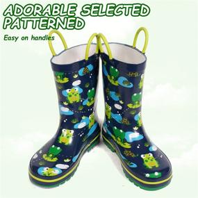 img 3 attached to 🌧️ Outee Cute Printed Waterproof Rubber Rain Boots for Toddlers and Kids