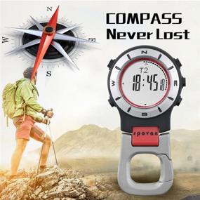 img 1 attached to 🌲 Outdoor Activities Pocket Watch with Compass, Altimeter, Barometer, LED Display - Quartz Unisex Digital Watch for Survival