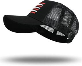 img 2 attached to American Flag Trucker Hat Breathable Sports & Fitness for Running