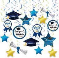 🎓 2021 graduation navy blue and gold foil swirls kit by forcemaxe - party supplies for college & high school graduation, congrats grad & proud of you decorations logo