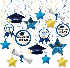 img 4 attached to 🎓 2021 Graduation Navy Blue and Gold Foil Swirls Kit by Forcemaxe - Party Supplies for College & High School Graduation, Congrats Grad & Proud of You Decorations