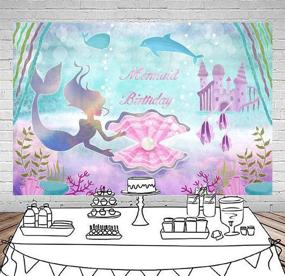 img 2 attached to 🧜 Under the Sea Little Mermaid Birthday Party Backdrop - BoTong 5x3ft - Castle, Whale, Pearl Princess Theme - Ideal for Girls' Photography, Cake Table Props