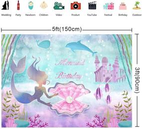 img 1 attached to 🧜 Under the Sea Little Mermaid Birthday Party Backdrop - BoTong 5x3ft - Castle, Whale, Pearl Princess Theme - Ideal for Girls' Photography, Cake Table Props