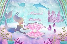 img 3 attached to 🧜 Under the Sea Little Mermaid Birthday Party Backdrop - BoTong 5x3ft - Castle, Whale, Pearl Princess Theme - Ideal for Girls' Photography, Cake Table Props