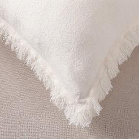 img 1 attached to 🛋️ ATLINIA Off White Linen Pillow Cover 20 x 20 with Tassels - Decorative Throw Pillow Cover for Couch, Sofa Bed, and Outdoor Use