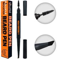 🧔 beard pen filler: black barber styling pencil with brush - waterproof, sweat proof, long lasting solution - achieve a natural finish & cover facial hair patches like a pro logo