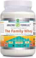 👨 the family whey by amazing formulas: protein powder (isolate) for the whole family - 2 lbs - complete & pure protein source - gluten-free - all-natural ingredients logo