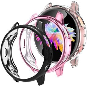 img 4 attached to Чехол-протектор Galaxy Watch Active 2 40 мм GEAK: 3 штуки мягкий полный чехол с защитой экрана для браслетов Samsung Galaxy Active 2 Smartwatch - включены варианты Черный, Прозрачный и Розовый!