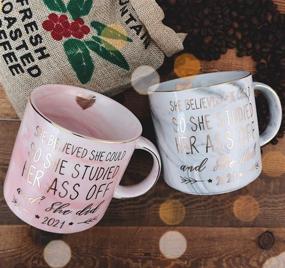 img 1 attached to 🎓 VILIGHT 2021 Graduation Mug: Perfect Congratulations Gift for Her on College Nurse Graduation - Inspirational Grey Marble Coffee Mug 11 Oz