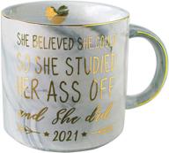 🎓 vilight 2021 graduation mug: perfect congratulations gift for her on college nurse graduation - inspirational grey marble coffee mug 11 oz logo