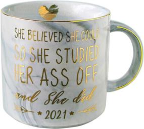 img 3 attached to 🎓 VILIGHT 2021 Graduation Mug: Perfect Congratulations Gift for Her on College Nurse Graduation - Inspirational Grey Marble Coffee Mug 11 Oz