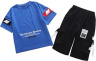 👕 sleeve t shirt shorts summer clothing set for boys: complete boys' outfit in one package logo